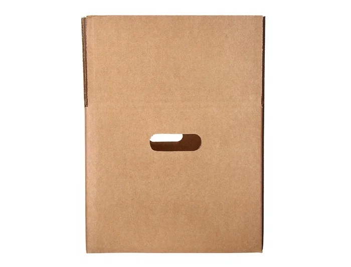 Q-connect Caja de Cartón para Embalar y Mudanzas Americana con Asas, Plegable, Kraft Reciclado Canal Simple, 400x290x220 mm