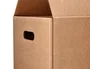 Q-connect Caja de Cartón para Embalar y Mudanzas Americana con Asas, Plegable, Kraft Reciclado Canal Simple, 400x290x220 mm