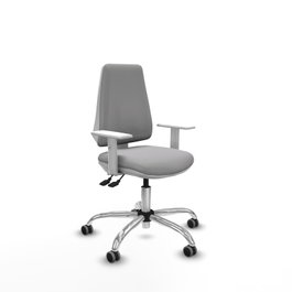 PIQUERAS Y CRESPO Silla de oficina Elche, mecanismo Asincro, Gris claro
