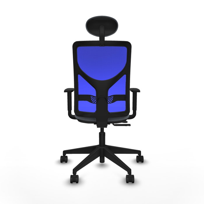 PIQUERAS Y CRESPO Silla de oficina Motilla con mecanismo Sincro/Traslack, Gris y Azul