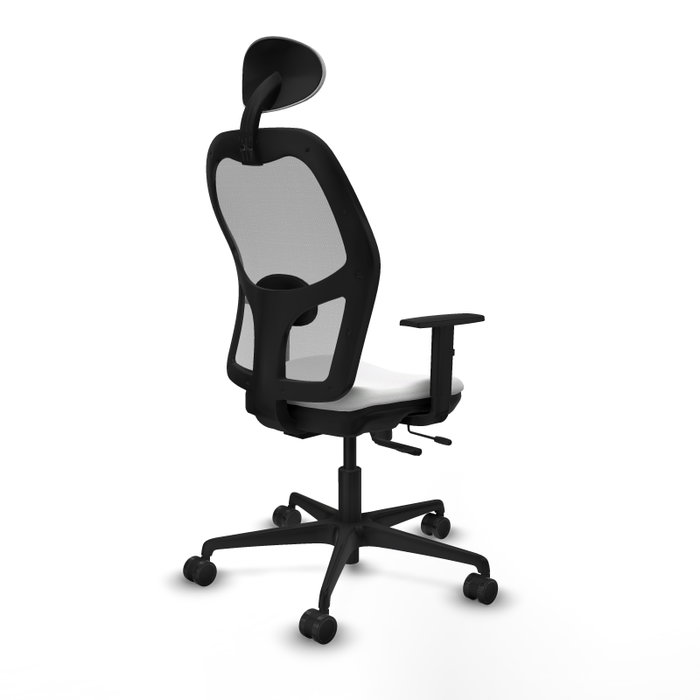 PIQUERAS Y CRESPO Silla de oficina Jorquera con mecanismo Sincro/Traslack, Tela Blanca y Malla Gris