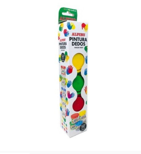 ALPINO Estuche de Pintura de Dedos 5 x 40ml Colores Surtidos