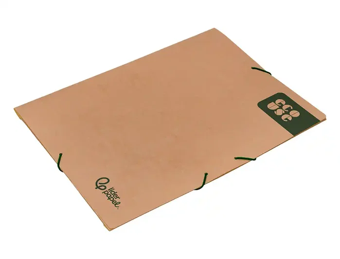 Liderpapel Carpeta de gomas con 3 solapas en cartulina kraft marrón DIN A4+ Liderpapel Carpeta de gomas con 3 solapas en cartulina kraft marrón DIN A4+