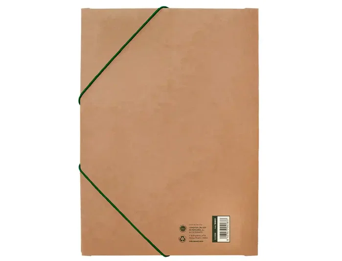 Liderpapel Carpeta de gomas con 3 solapas en cartulina kraft marrón DIN A4+ Liderpapel Carpeta de gomas con 3 solapas en cartulina kraft marrón DIN A4+