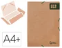 Liderpapel Carpeta Gomas Tres Solapas Ecouse Cartulina 400 gr DIN A4+ Color Kraft Marron