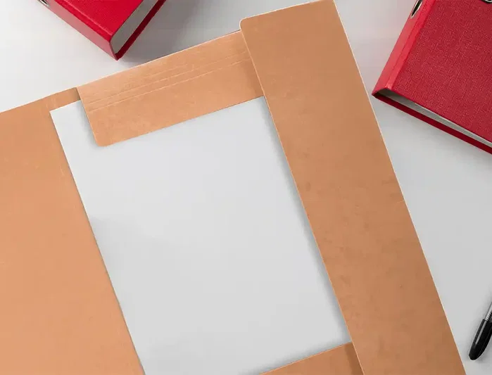 Liderpapel Carpeta de gomas con 3 solapas en cartulina kraft marrón DIN A4+ Liderpapel Carpeta de gomas con 3 solapas en cartulina kraft marrón DIN A4+