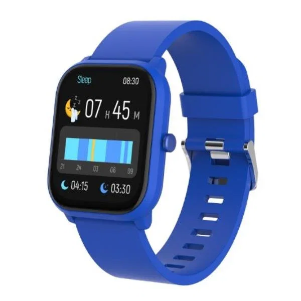 Celly KIDSWATCHBTBL Reloj Inteligente para Niños Smartwatch con Pantalla Táctil 240x240 Píxeles, Monitor Cardíaco, Podómetro, 4 Juegos y Correa de Silicona Suave - Azul