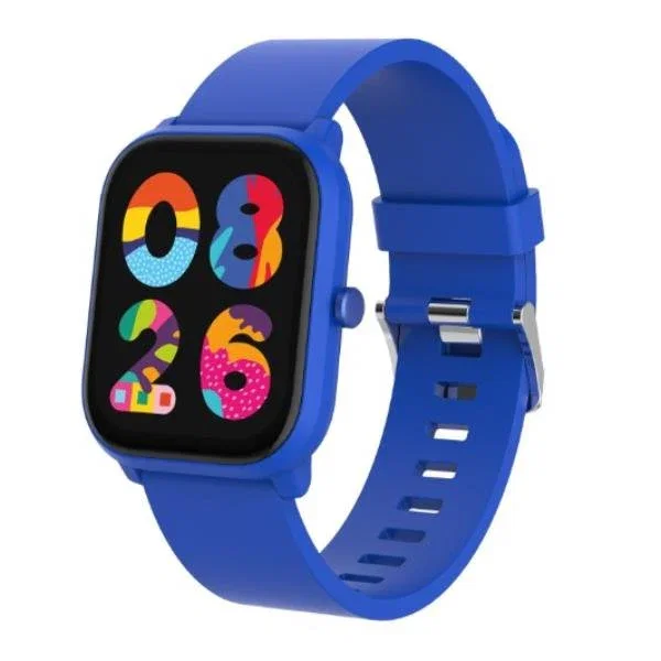 Celly KIDSWATCHBTBL Reloj Inteligente para Niños Smartwatch con Pantalla Táctil 240x240 Píxeles, Monitor Cardíaco, Podómetro, 4 Juegos y Correa de Silicona Suave - Azul