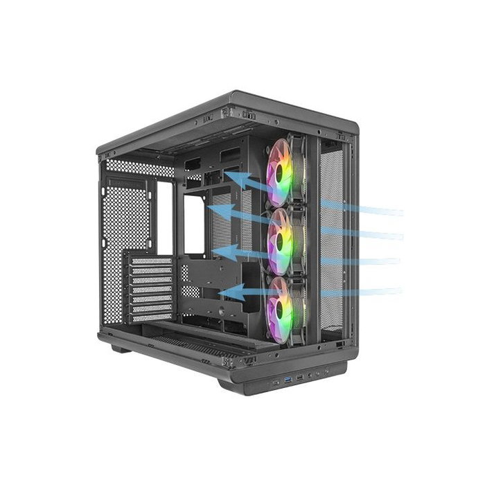 Mars Gaming MCREV Caja ATX Semitorre Gaming con Cristal Templado y ARGB, Compatible con Placas ATX, Micro-ATX y Mini-ITX, Diseño Panorámico y Refrigeración Avanzada Mars Gaming MCREV Caja ATX Semitorre Gaming con Cristal Templado y ARGB, Compatible con Placas ATX, Micro-ATX y Mini-ITX, Diseño Panorámico y Refrigeración Avanzada