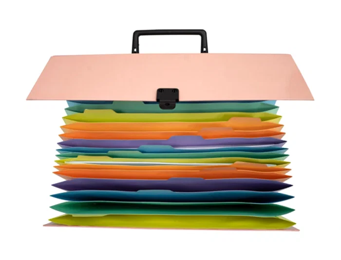 Exacompta Maletin Aquarel Clasificadora Fuelle 18 Departamentos Carton Colores Surtidos
