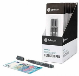 SAFESCAN Pack de 10 Bolígrafos Detector de Billetes Falsos
