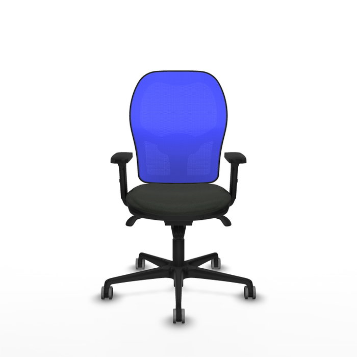 PIQUERAS Y CRESPO Silla de oficina Jorquera con mecanismo sincro, tela negra y malla azul PIQUERAS Y CRESPO Silla de oficina Jorquera con mecanismo sincro, tela negra y malla azul