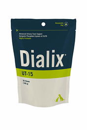 Vetnova Dialix UT-15 Suplemento nutricional para tracto urinario en perros y gatos con N-acetil-Glucosamina, D-Manosa y Bromelina
