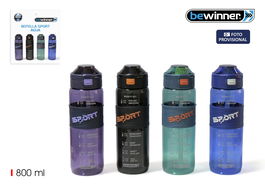 Bewinner Botella Sport Agua Transparente 800ml (12 Unidades)