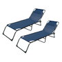 Marbueno Pack de 2 Tumbona Plegable Acero Cojin Jardin y Piscina 190X58X27 Azul MARBUENO SUMMER 10003X2