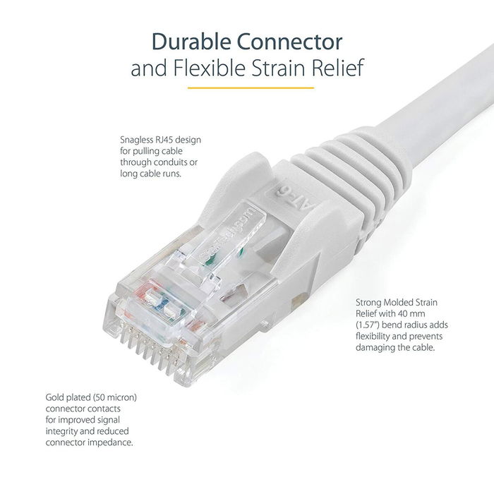 Cable de Red Rígido UTP Categoría 6 Startech N6PATC7MWH Blanco 7 m