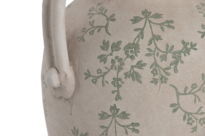 DKD Home Decor Jarrón de Terracota Floral Artesanal Blanco y Verde DKD Home Decor Jarrón de Terracota Floral Artesanal Blanco y Verde