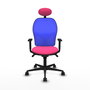 PIQUERAS Y CRESPO Silla de oficina Jorquera con mecanismo Sincro, Rosa y Azul