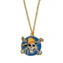Cinereplicas Collar Colgante Monkey D. Luffy Logo One Piece - Aleación de Zinc, Cadena 70 cm