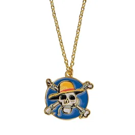 Cinereplicas Collar Colgante Monkey D. Luffy Logo One Piece - Aleación de Zinc, Cadena 70 cm