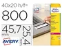 Avery Etiquetas Adhesivas Resistentes 45,7x25,4 mm Permanentes Láser Blancas Caja 800 Unidades