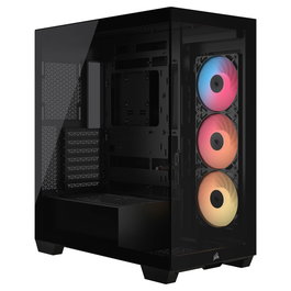 Corsair 3500X RS-R ARGB Midi Tower Caja PC Negro con Cristal Templado, ATX/EATX/microATX/Mini-ITX, 7 Ranuras, 3 Ventiladores 120mm, USB-C, Para Gaming