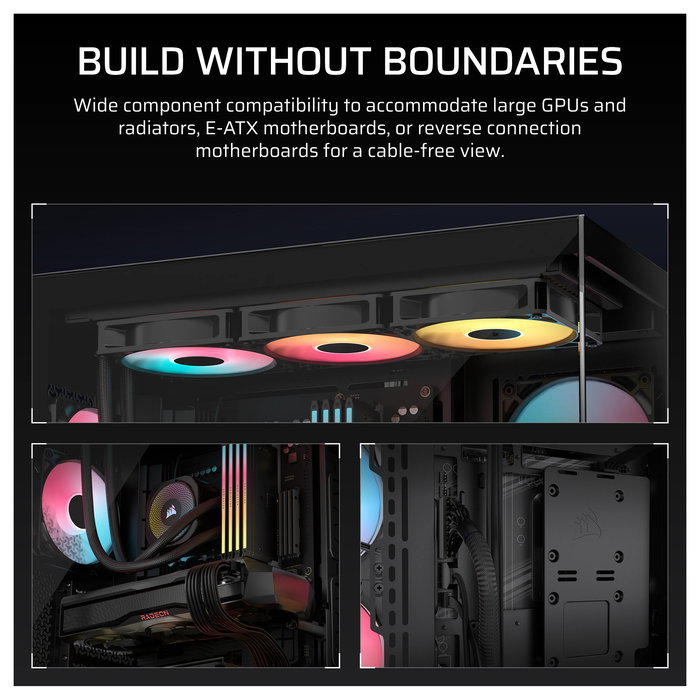 Corsair 3500X RS-R ARGB Midi Tower Caja PC Negro con Cristal Templado, ATX/EATX/microATX/Mini-ITX, 7 Ranuras, 3 Ventiladores 120mm, USB-C, Para Gaming