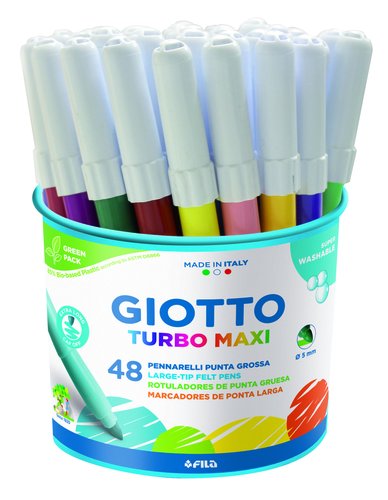 Giotto Turbo Maxi Rotuladores Colores Surtidos Bote de 48 Unidades Giotto Turbo Maxi Rotuladores Colores Surtidos Bote de 48 Unidades