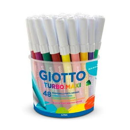 Giotto Rotuladores Turbo Maxi Bote 48 Colores Surtidos Tinta Superlavable Escolares