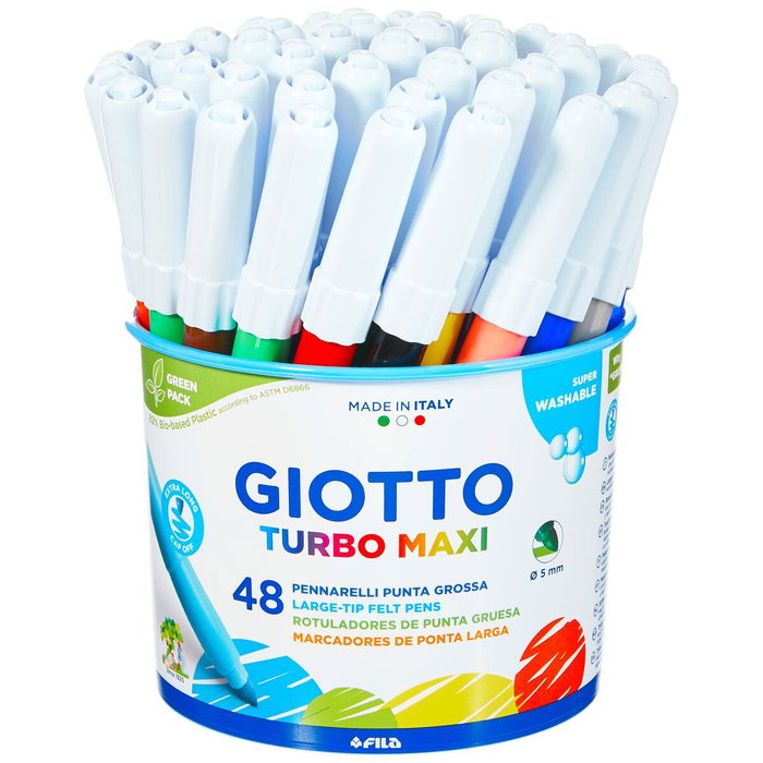 Giotto Turbo Maxi Rotuladores Colores Surtidos Bote de 48 Unidades Giotto Turbo Maxi Rotuladores Colores Surtidos Bote de 48 Unidades