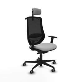PIQUERAS Y CRESPO Silla de oficina Mardos con Mecanismo Sincro/Traslack Gris claro y Negro