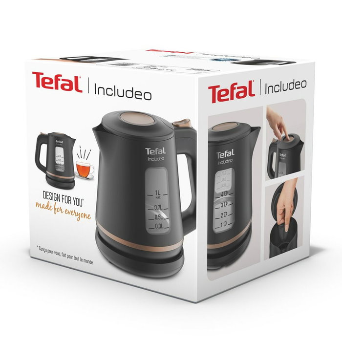 Tefal Includeo KI5338 Hervidor Eléctrico 1 L Negro