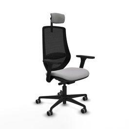 PIQUERAS Y CRESPO Silla de oficina Mardos con mecanismo Sincro/Traslack, Gris claro y Negro