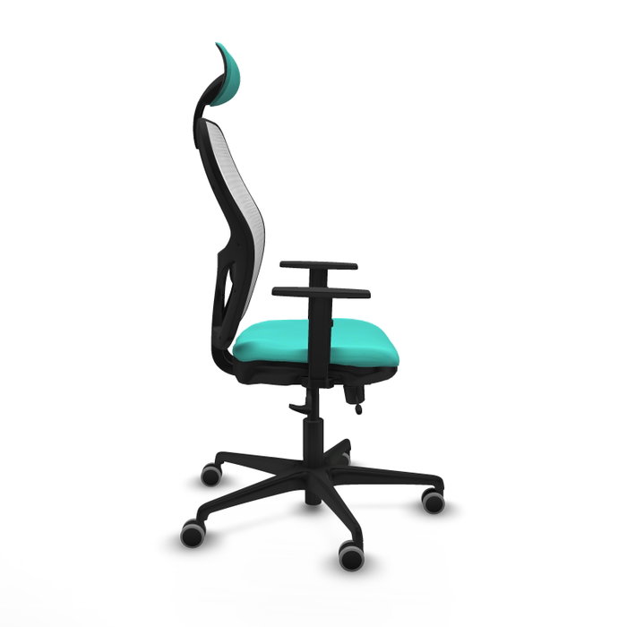 PIQUERAS Y CRESPO Silla de oficina Jorquera con mecanismo Sincro/Traslack Turquesa y Blanco
