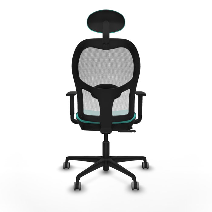 PIQUERAS Y CRESPO Silla de oficina Jorquera con mecanismo Sincro/Traslack Turquesa y Blanco