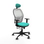 PIQUERAS Y CRESPO Silla de oficina Jorquera con mecanismo Sincro/Traslack Turquesa y Blanco