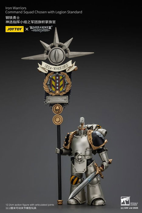 Warhammer The Horus Heresy Figura 1/18 lron Warriors Command Squad Chosen with Legion Standard 12 cm