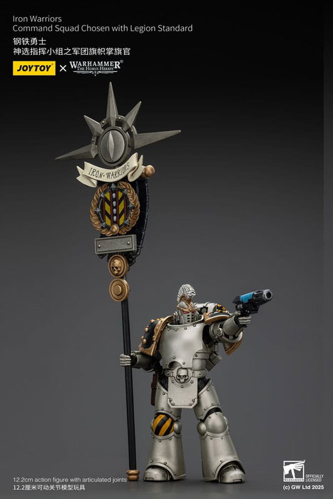 Warhammer The Horus Heresy Figura 1/18 lron Warriors Command Squad Chosen with Legion Standard 12 cm