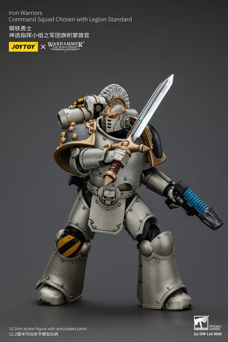 Warhammer The Horus Heresy Figura 1/18 lron Warriors Command Squad Chosen with Legion Standard 12 cm