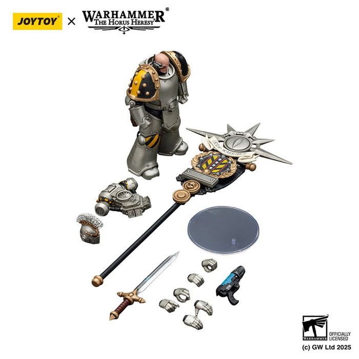 Warhammer The Horus Heresy Figura 1/18 lron Warriors Command Squad Chosen with Legion Standard 12 cm