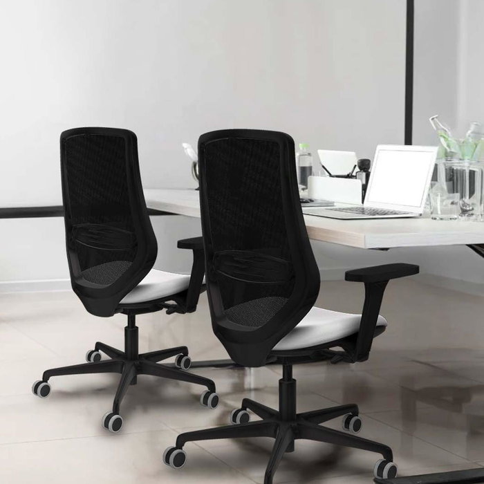 PIQUERAS Y CRESPO Silla de oficina Mardos con mecanismo Sincro/Traslack, Naranja y Negro