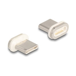 DeLOCK Adaptador Magnético USB Type-C™ con conector macho, Oro y Blanco