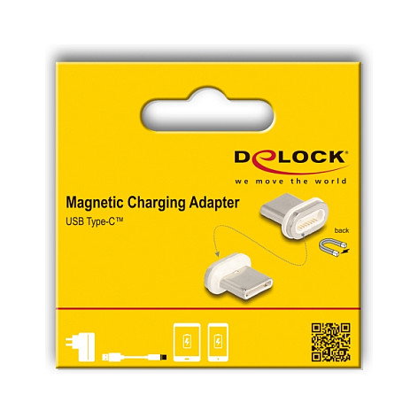 DeLOCK Adaptador Magnético USB Type-C™ con conector macho, Oro y Blanco