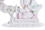 DKD Home Decor Figura de Resina Trineo Rosa y Blanco