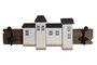 DKD Home Decor Perchero de Pared de Casas en Paulownia y Metal