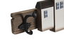 DKD Home Decor Perchero de Pared de Casas en Paulownia y Metal