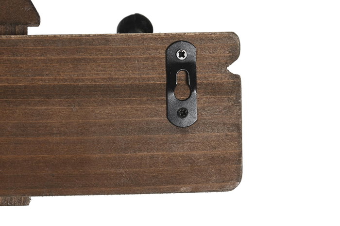 DKD Home Decor Perchero de Pared de Casas en Paulownia y Metal