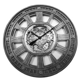 DKD Home Decor Reloj de Pared de Hierro Plateado 117x7,5x117 cm
