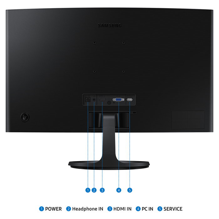 Samsung S24D364GAU - Monitor Curvo 24" Full HD (1920x1080) VA 100Hz 4ms - Panel VA, Flicker Free, Negro