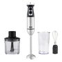 Edm Batidora de Mano 1700W con Accesorios - Picadora 500ml, Vaso Medidor 600ml, Acero Inoxidable, Cromado / Negro